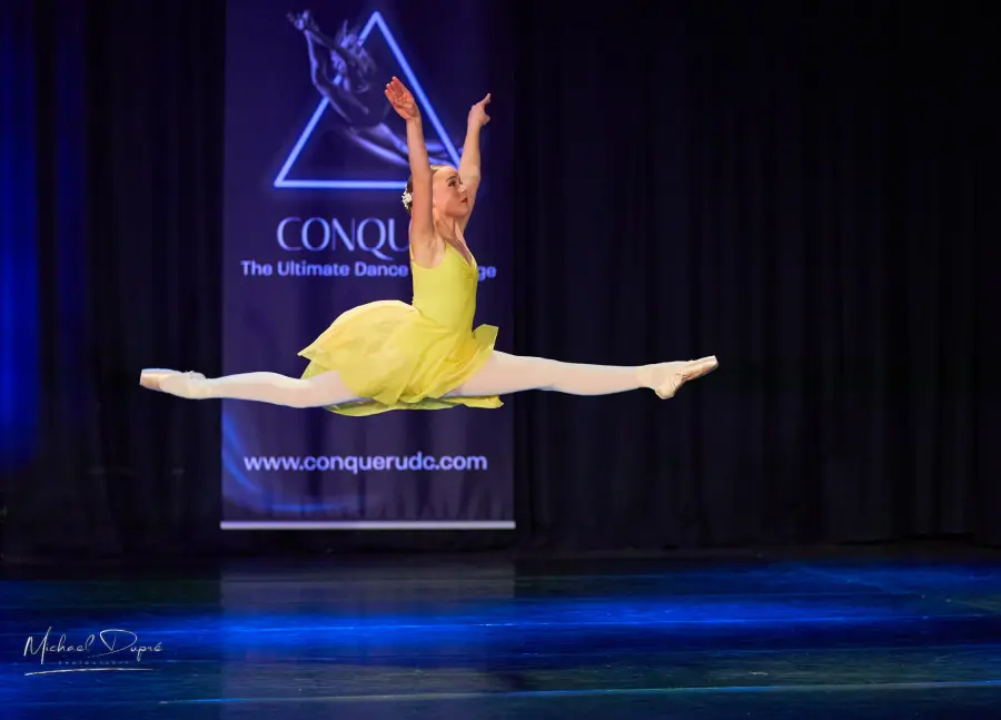 Ballet dancer performing a grand jeté